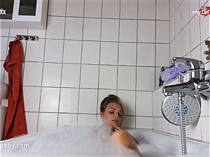 My muddy pastime - tatted stunner strokes in tub